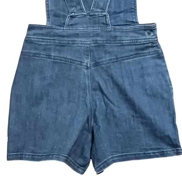NEW Modcloth Bouncing Over The Rainbow Denim Shortalls w/ 3.5" Inseam, Size 0 - Picture 8 of 15